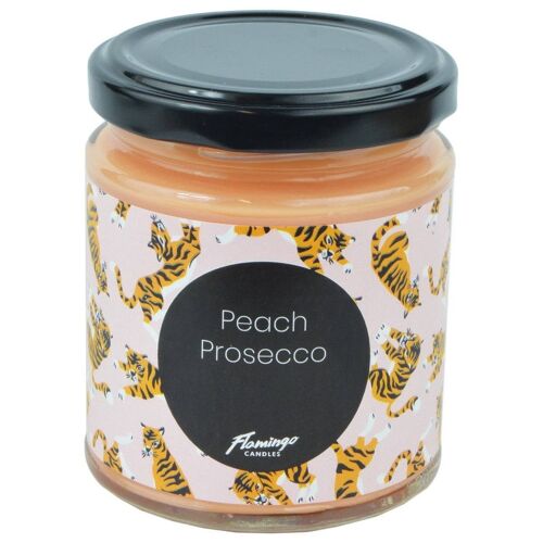 Peach Prosecco Orange Tiger Print Candle