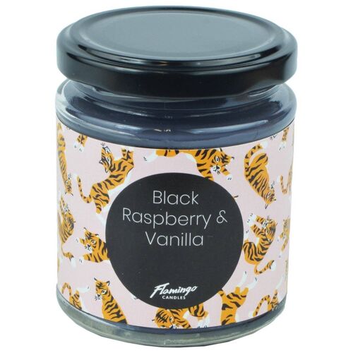 Black Raspberry & Vanilla Black Tiger Print Candle
