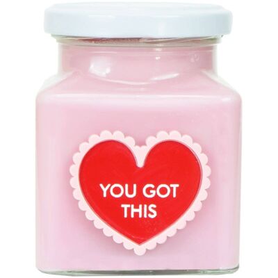 Vela de terciopelo rosa Tienes este corazón