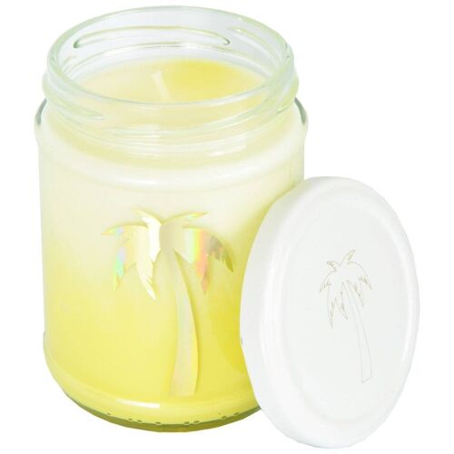 Peaches & Cream Yellow Ombre Palm Tree Candle