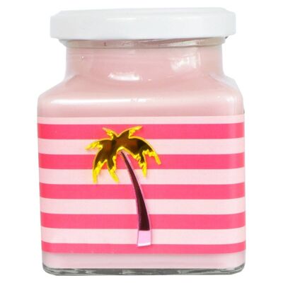 Pink Lemonade Stripe Metallic Palme Kerze