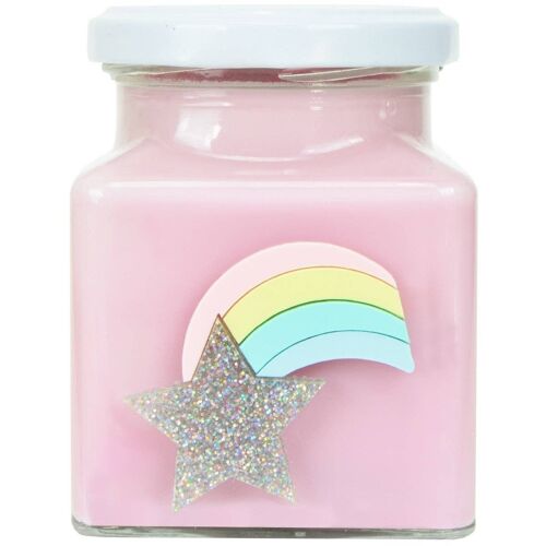 Pink Rainbow Shooting Star Candle