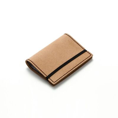 "Elastic" card holder in recycled leather - Cream