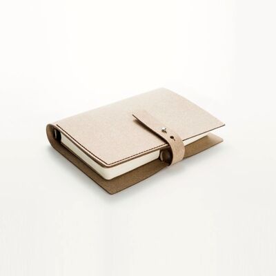 Cuaderno A6 de cuero reciclado - Marfil