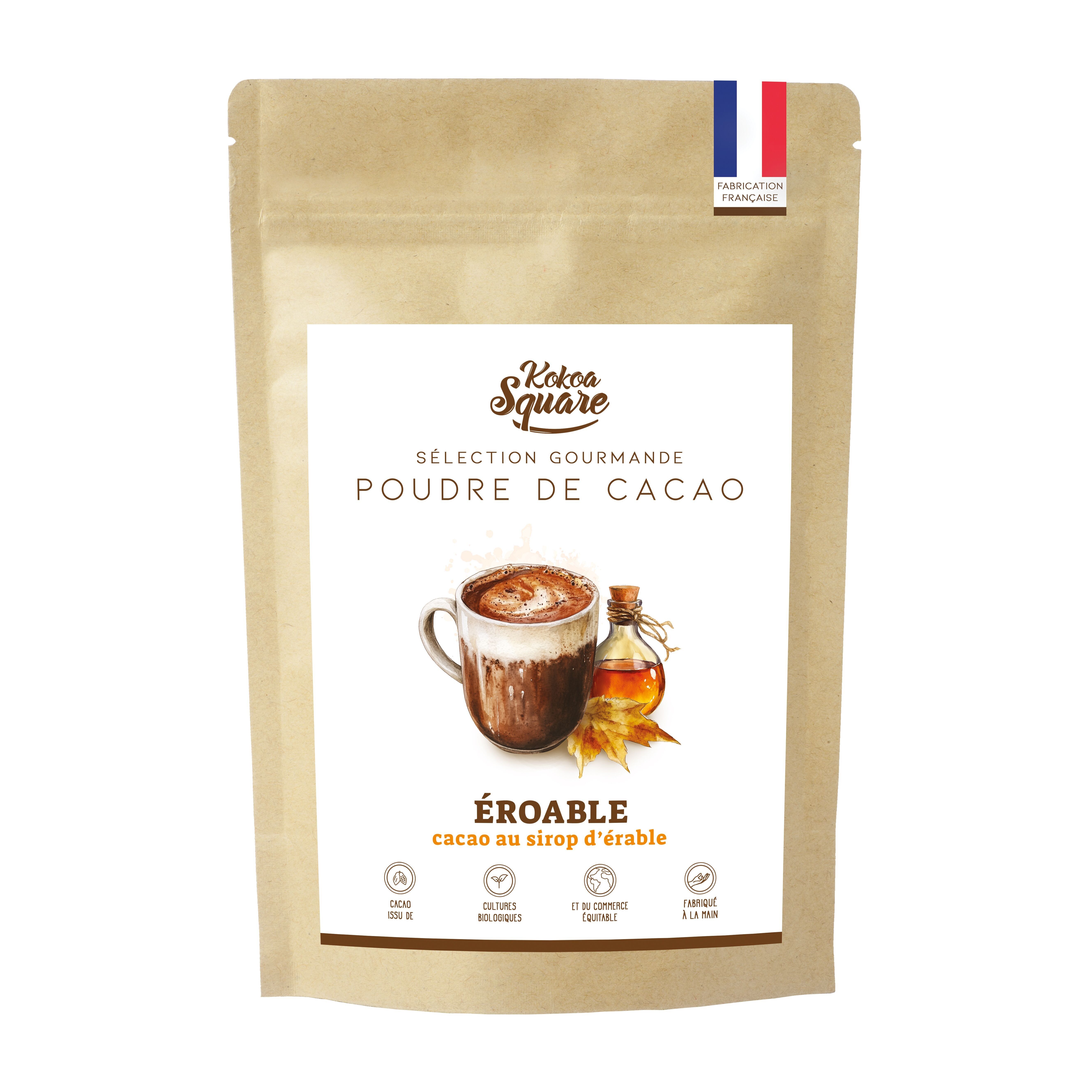 Éroable - Cacao in polvere per cioccolata calda con sciroppo d'acero