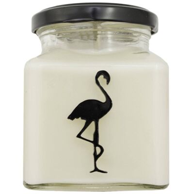 Klassische Flamingo-Kerze aus Schwarztee und Mandel
