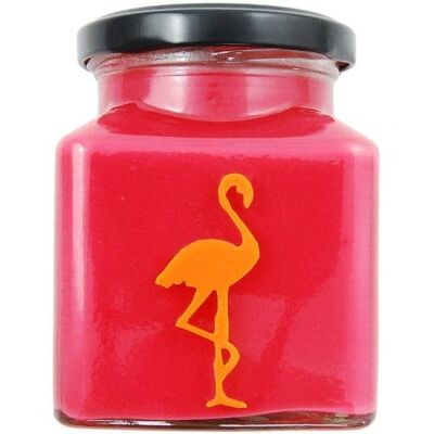 Bougie flamant rose classique canneberge, orange et cannelle