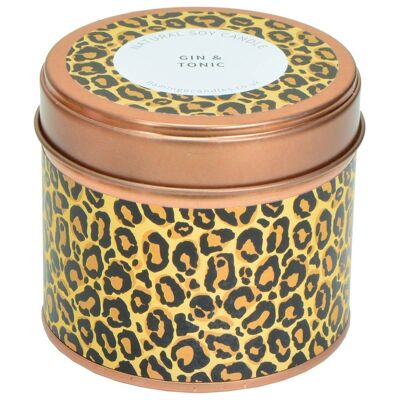 Gin & Tonic Leopard Print Tin Candle