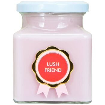 Bougie rosette Lush Friend au jasmin et au citron vert