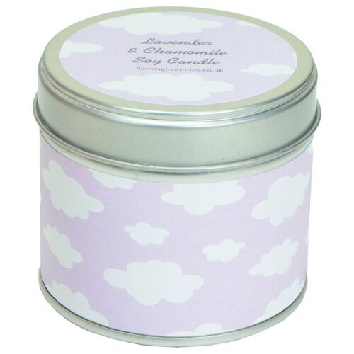 Lavender & Chamomile Lilac Sky Print Tin Candle