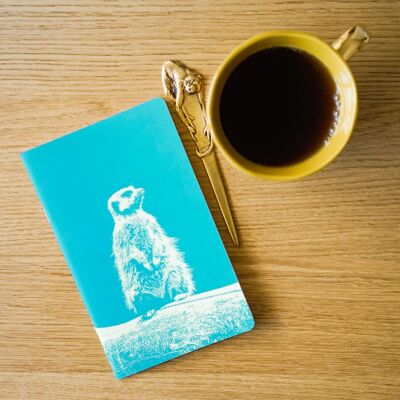 Cuaderno A5 - Animales suricata - 64 páginas a rayas