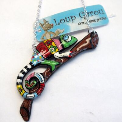 "Multicolored chameleon" necklace