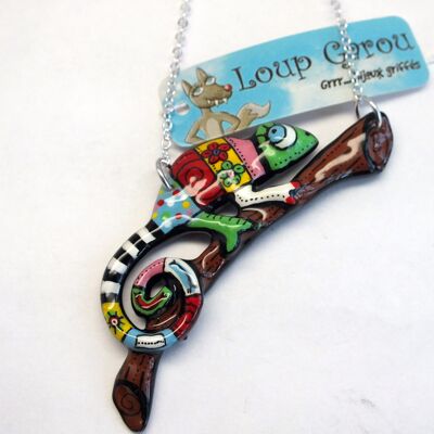 "Multicolored chameleon" necklace