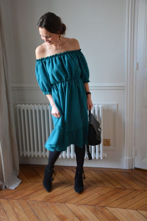 Robe Valentine bleu canard