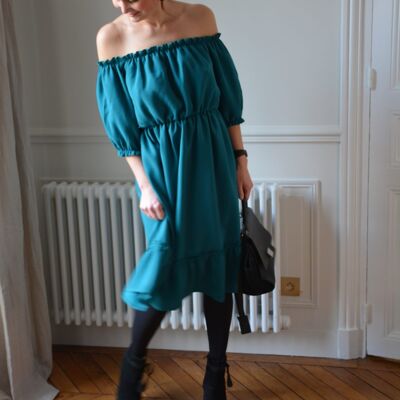 Robe Valentine bleu canard