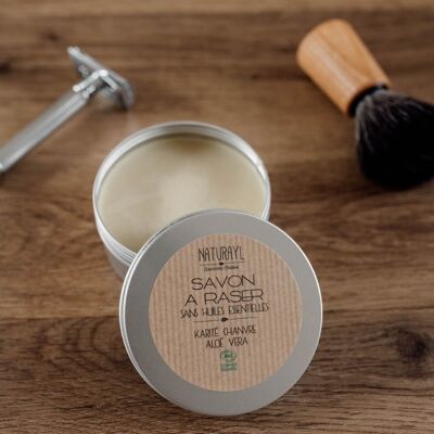Shaving soap without essential oils