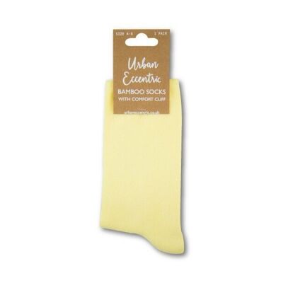 Unisex Comfort Cuff Yellow Bamboo Socks