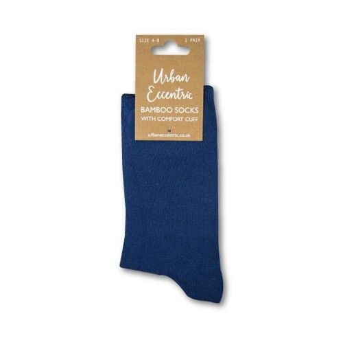 Unisex Comfort Cuff Navy Bamboo Socks