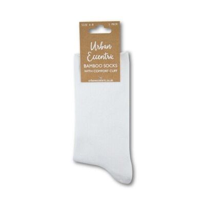 Calzini unisex in bambù bianco con polsino comfort