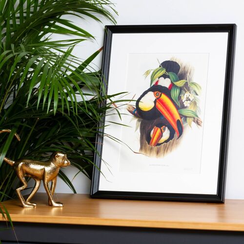 Toucans A5 size art print, exotic jungle home decor art