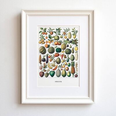 Fruits A5 size art print, kitchen or dining room decor