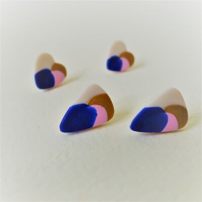 Colourful Abstract Stud Earrings Pack (Blue)
