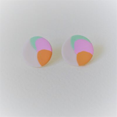 Colourful Abstract Stud Earrings (Mint Green)