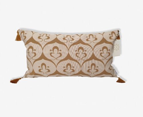 Housse de coussin ottoman beige / ocre havane - 30 x 50