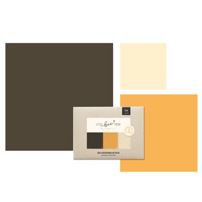 Beeswax Cloth Linen Edition Starter Set (“L/M/S”) – naranja marrón