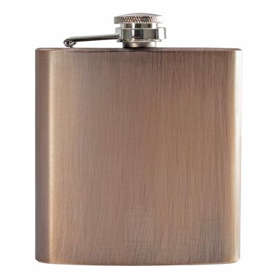Hip flask made of stainless steel with a bronze look