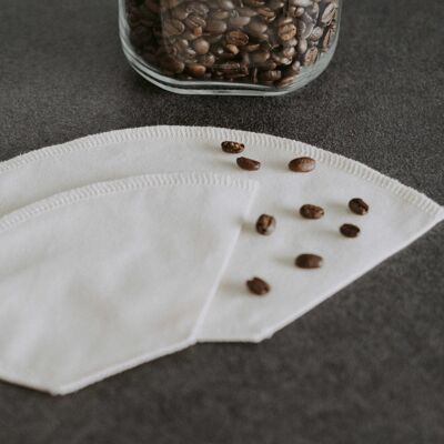 Filtre à café en coton bio grand format (6-12 tasses)