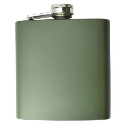 Army green stainless steel hip flask