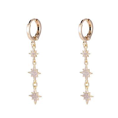 Mini hoop earrings with zirconia stars