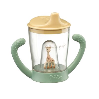 Sophie the giraffe leak-proof cup with mascot in white gift box