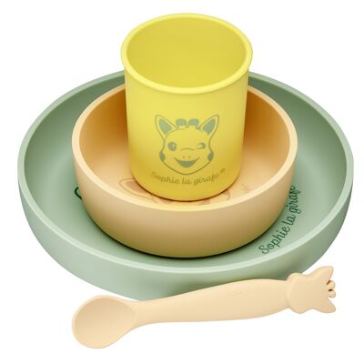 Sophie the giraffe silicone meal set in white gift box