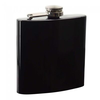 Hip flask made of stainless steel in black
