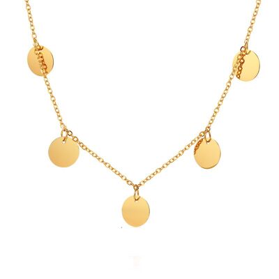 Casablanca gold | Engraved stainless steel necklace