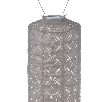 Lanterne Led Durable Décoration de Jardin Cylindre de Mandela - 18 cm - Taupe Clair