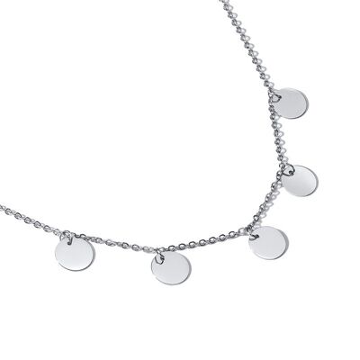 Casablanca silver | Engraved stainless steel necklace