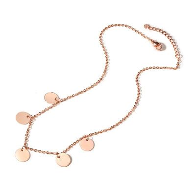 Casablanca or rose | Collier en acier inoxydable gravé