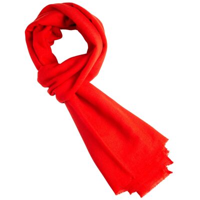 Cinnabar red cashmere scarf