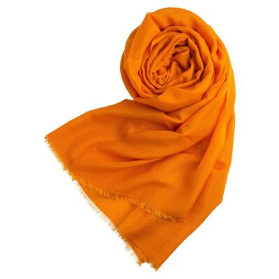 Orange cashmere/silk shawl