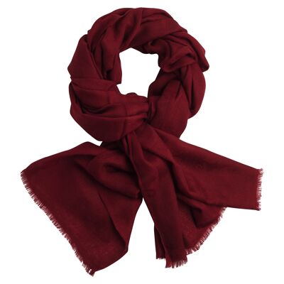 Burgundy jacquard woven cashmere scarf