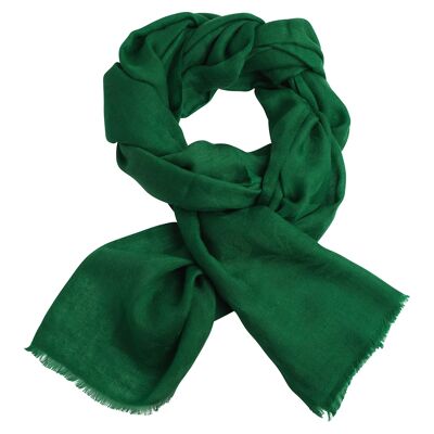 Dark green jacquard woven cashmere scarf