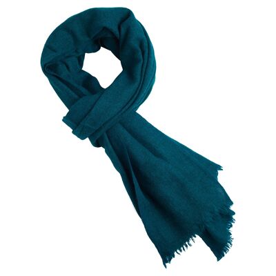 Petrol blue felted yak scarf