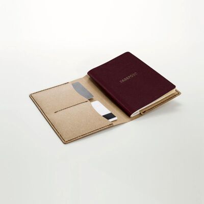 Porta pasaporte en piel reciclada - Marfil