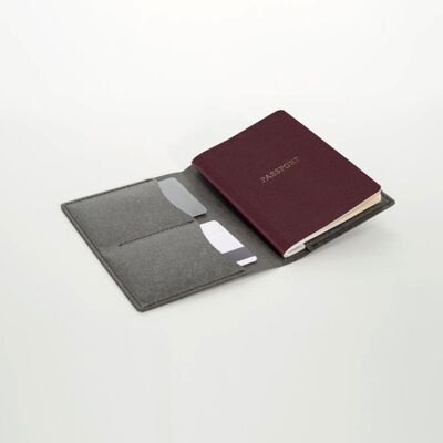 Passport holder in recycled leather - Gray