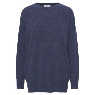 Oversize cashmere sweater indigo
