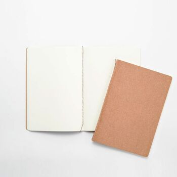 Carnet de note cuir recyclé A5 - Pages blanches - Ivoire 2