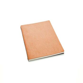Carnet de note cuir recyclé A5- Pages blanches - Crème 1